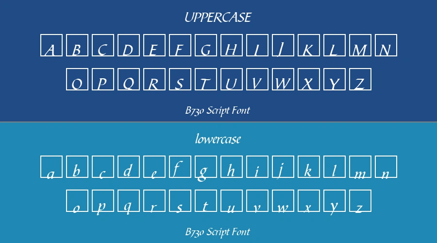B730 Script Font Preview