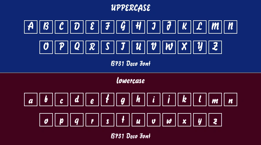 B731 Deco Font Preview