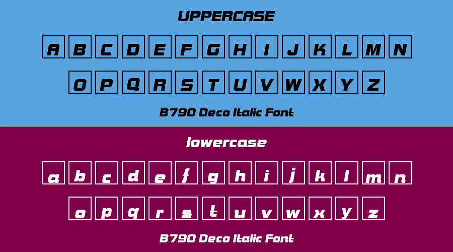 B790 Deco Italic Font Preview