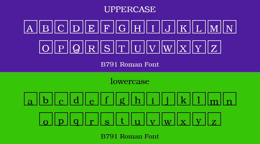 B791 Roman Font Preview