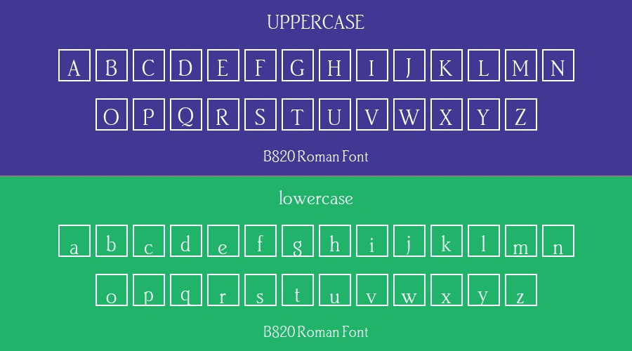 B820 Roman Font Preview