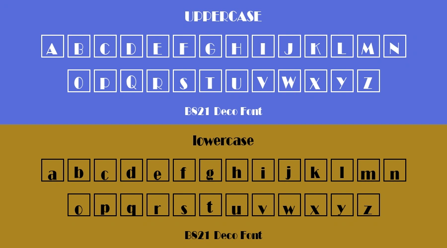 B821 Deco Font Preview