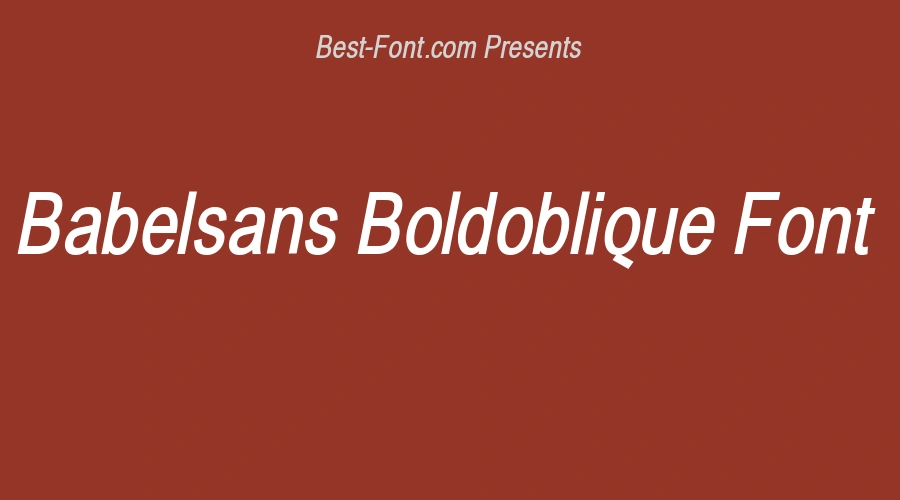 Babelsans Boldoblique Font