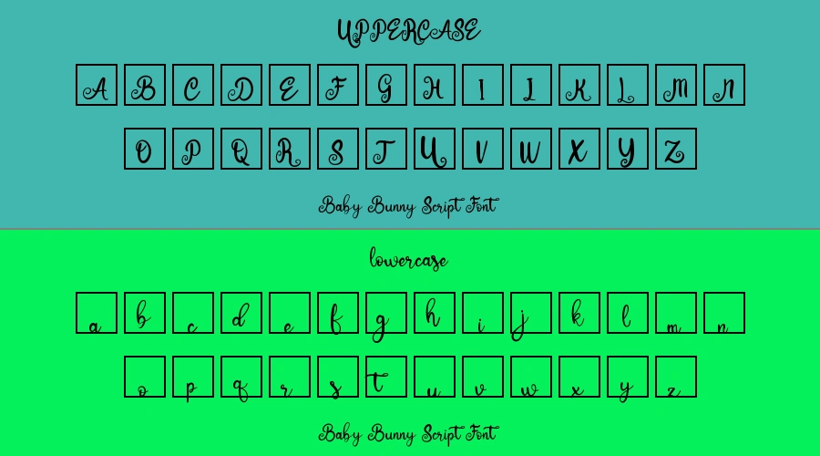 Baby Bunny Script Font Preview