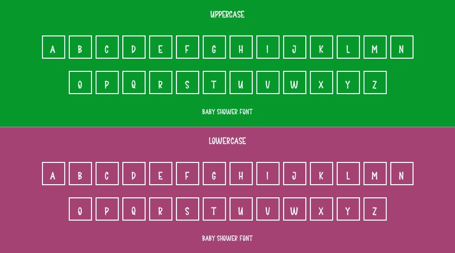 Baby Shower Font Preview