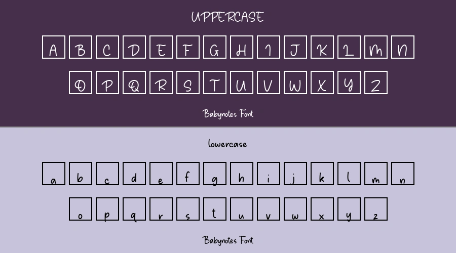 Babynotes Font Preview