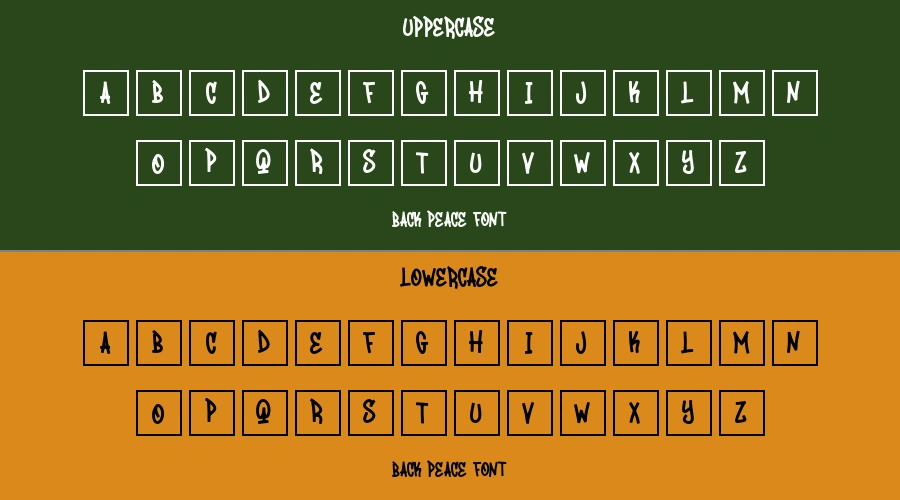 Back Peace Font Preview