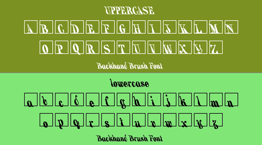 Backhand Brush Font Preview