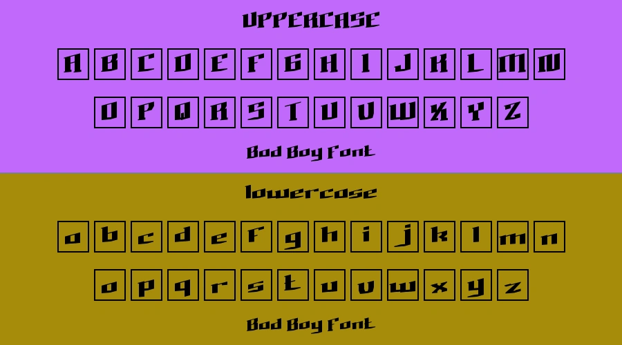 Bad Boy Font Preview