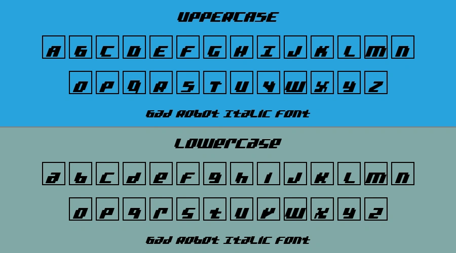 Bad Robot Italic Font Preview