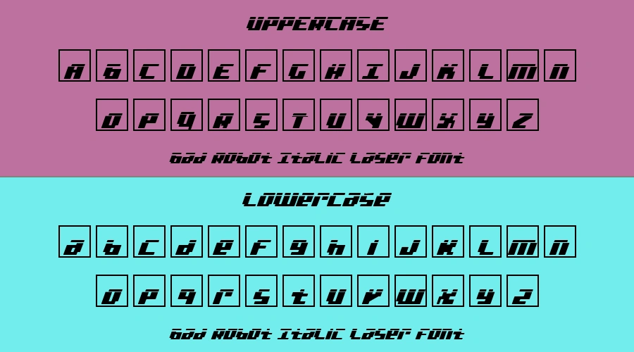 Bad Robot Italic Laser Font Preview