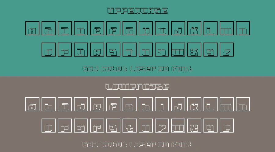 Bad Robot Laser 3D Font Preview