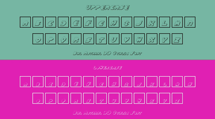 Bal Astaral 3D Italic Font Preview