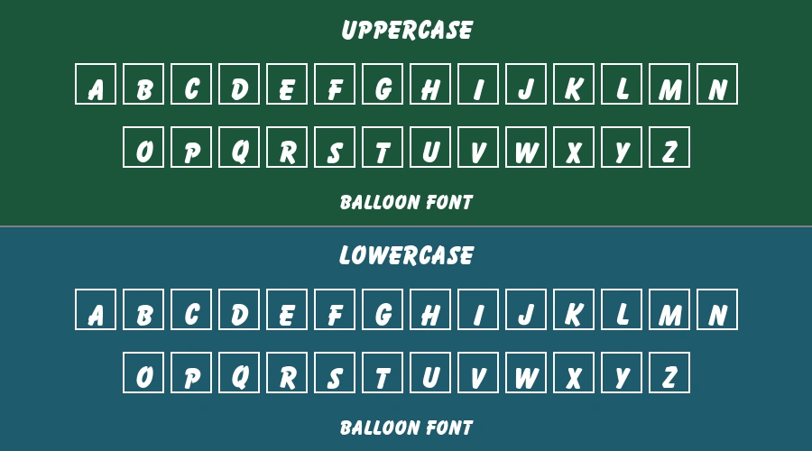 Balloon Font Preview