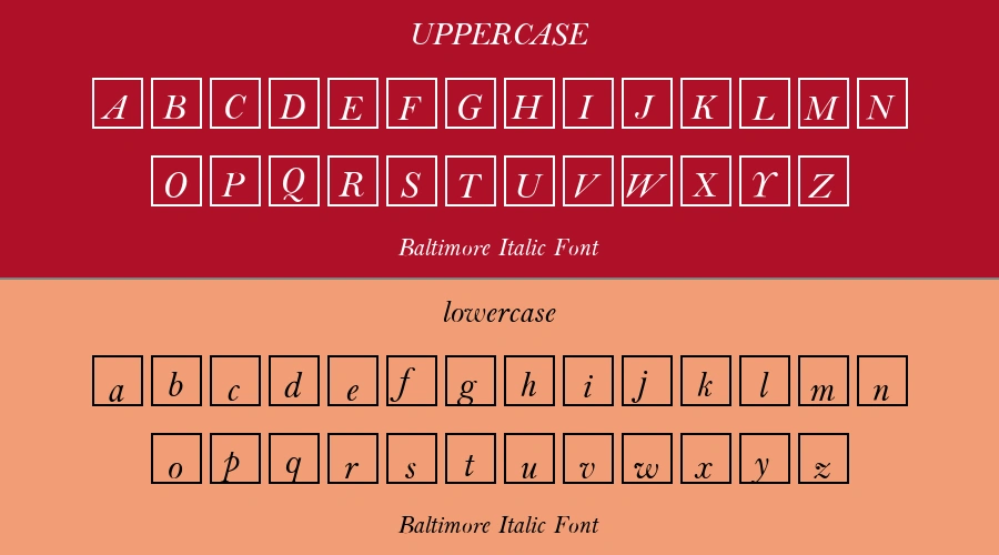 Baltimore Italic Font Preview