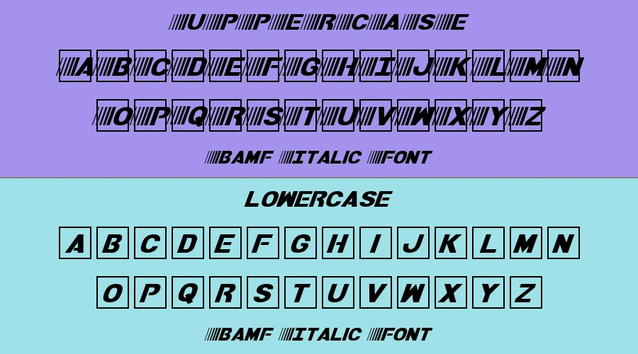 Bamf Italic Font Preview