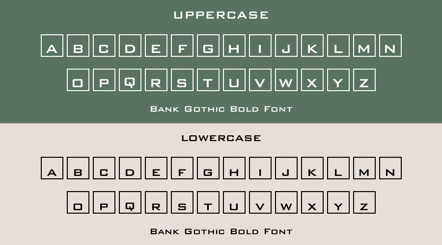 Bank Gothic Bold Font Preview
