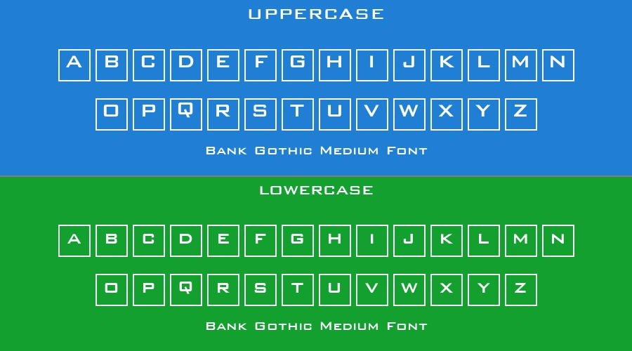 Bank Gothic Medium Font Preview
