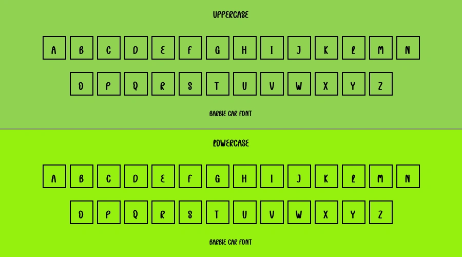 Barbie Car Font Preview