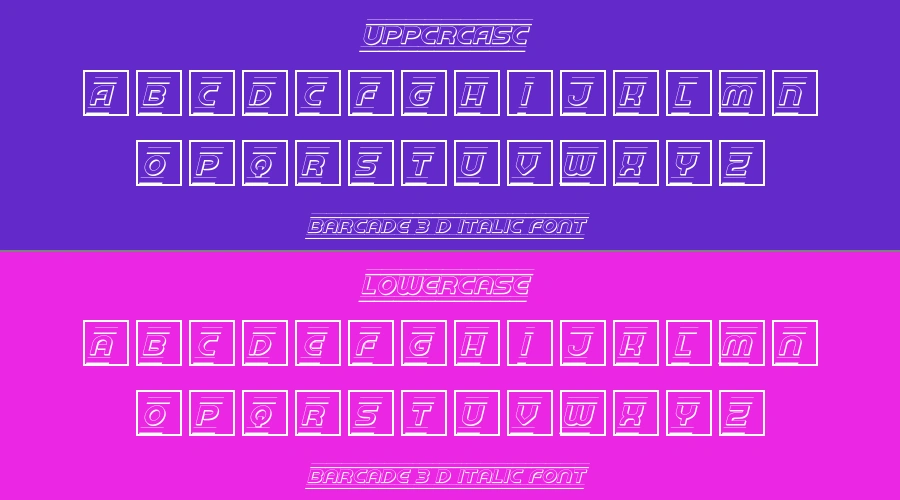 Barcade 3 D Italic Font Preview
