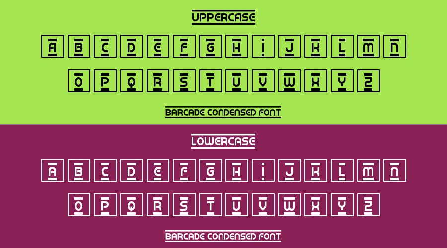 Barcade Condensed Font Preview