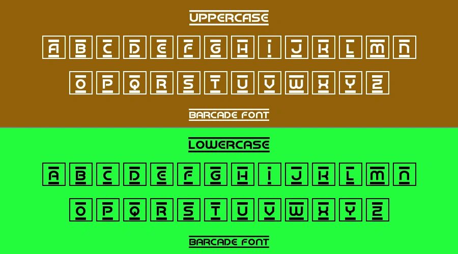 Barcade Font Preview