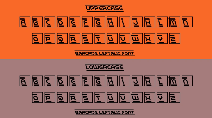 Barcade Leftalic Font Preview