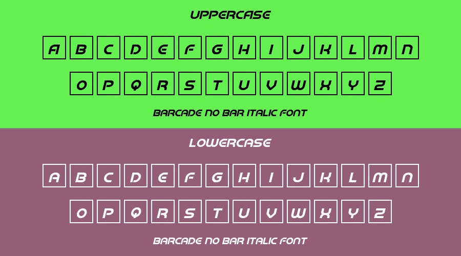 Barcade No Bar Italic Font Preview