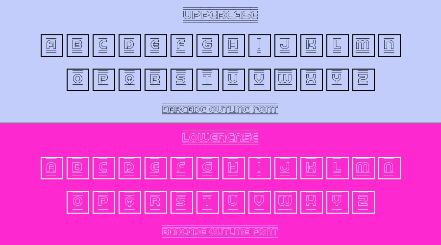 Barcade Outline Font Preview