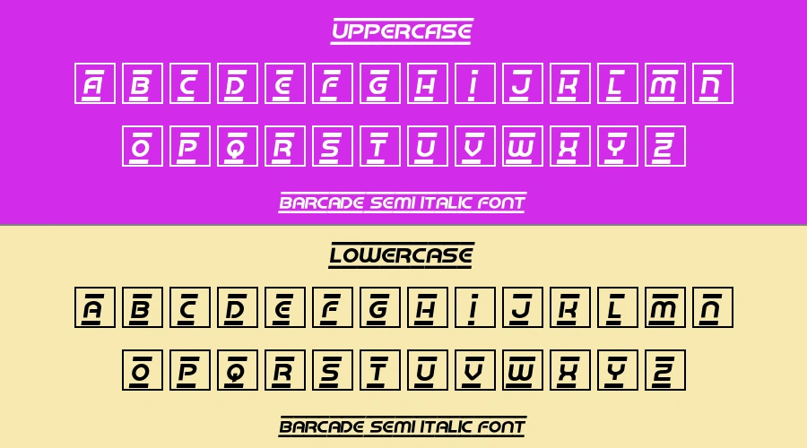 Barcade Semi Italic Font Preview