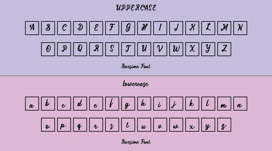 Barsime Font Preview