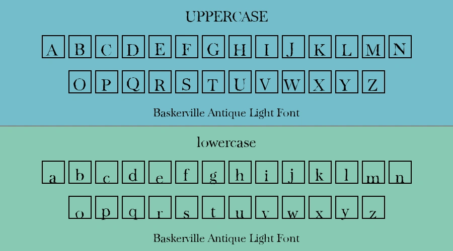 Baskerville Antique Light Font Preview