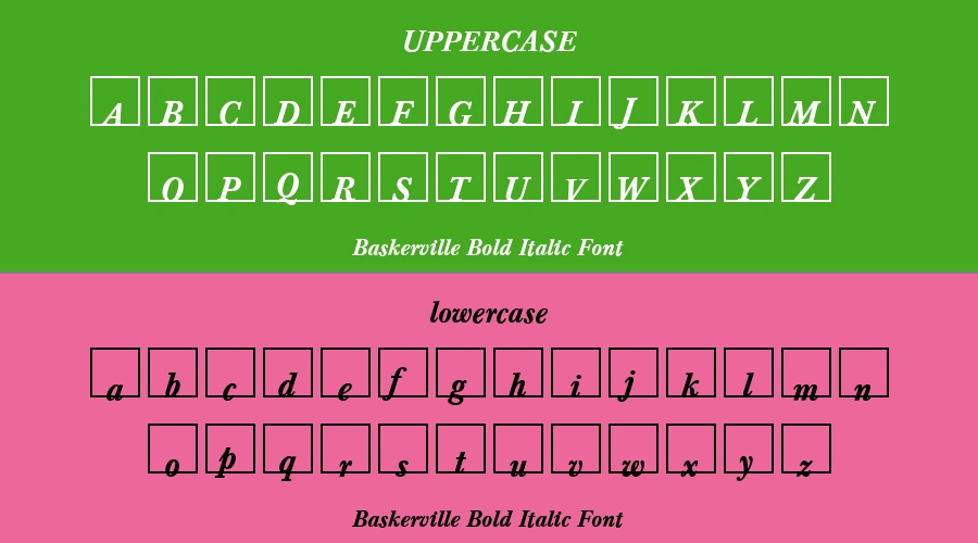 Baskerville Bold Italic Font Preview