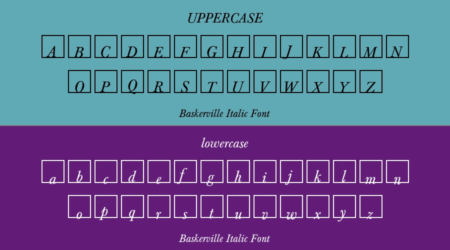 Baskerville Italic Font Preview