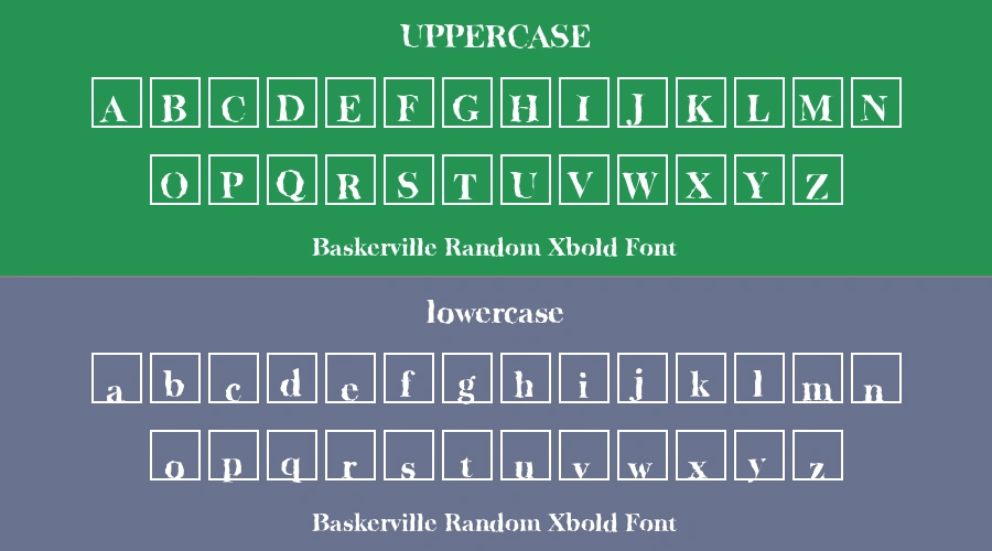 Baskerville Random Xbold Font Preview