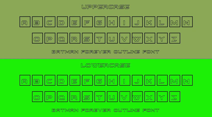 Batman Forever Outline Font Preview