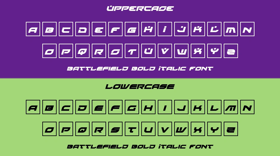Battlefield Bold Italic Font Preview