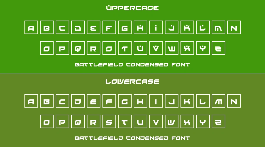 Battlefield Condensed Font Preview