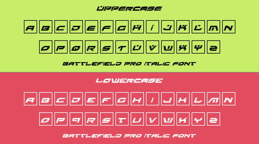 Battlefield Pro Italic Font Preview