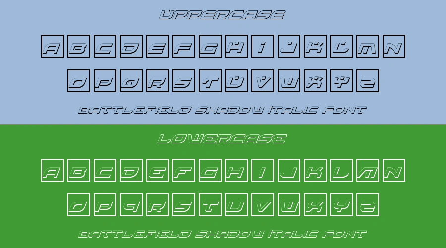 Battlefield Shadow Italic Font Preview