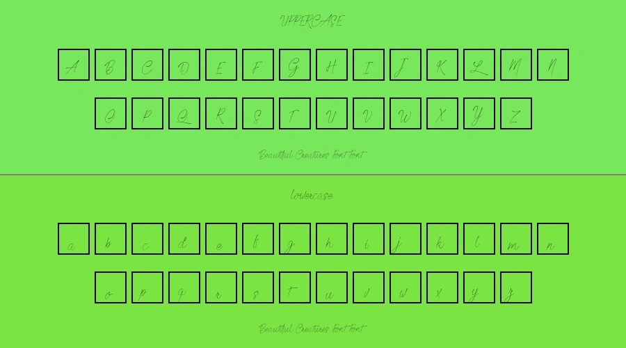 Beautiful Creatures Font Font Preview