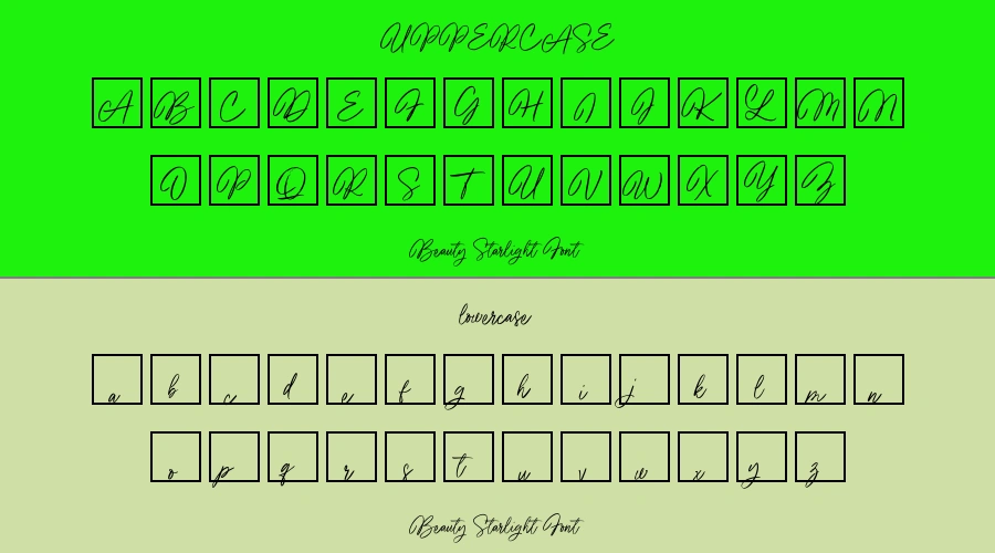 Beauty Starlight Font Preview