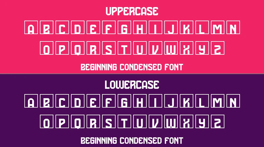 Beginning Condensed Font Preview