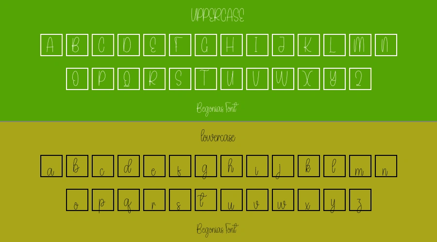 Begonias Font Preview