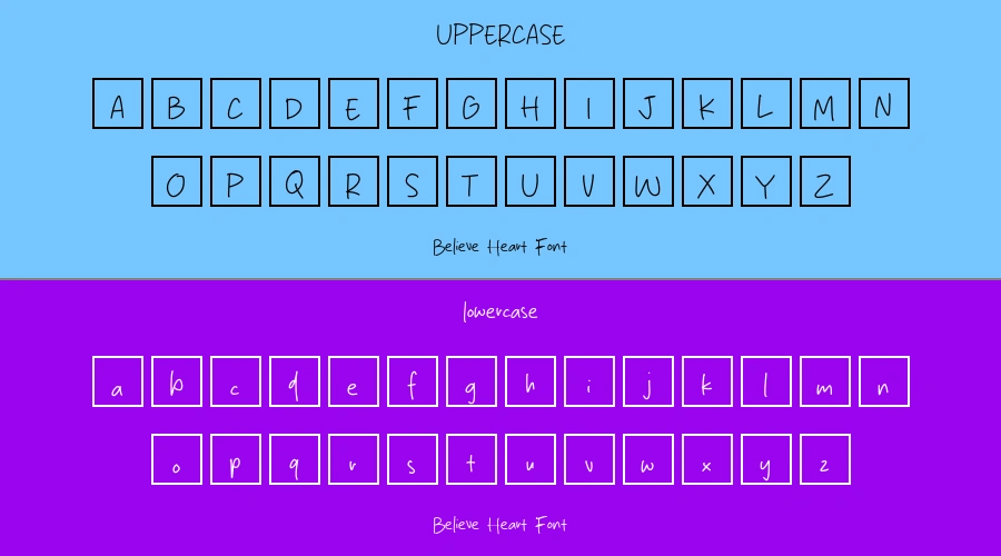 Believe Heart Font Preview