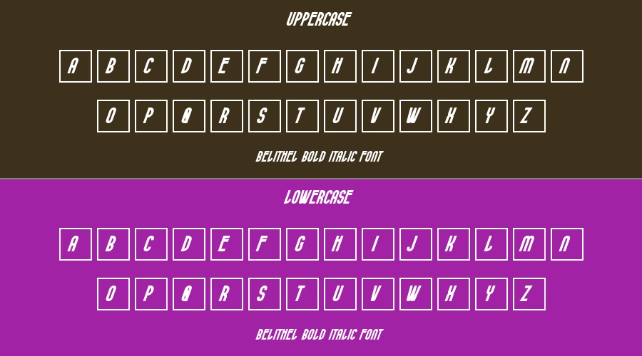 Belithel Bold Italic Font Preview