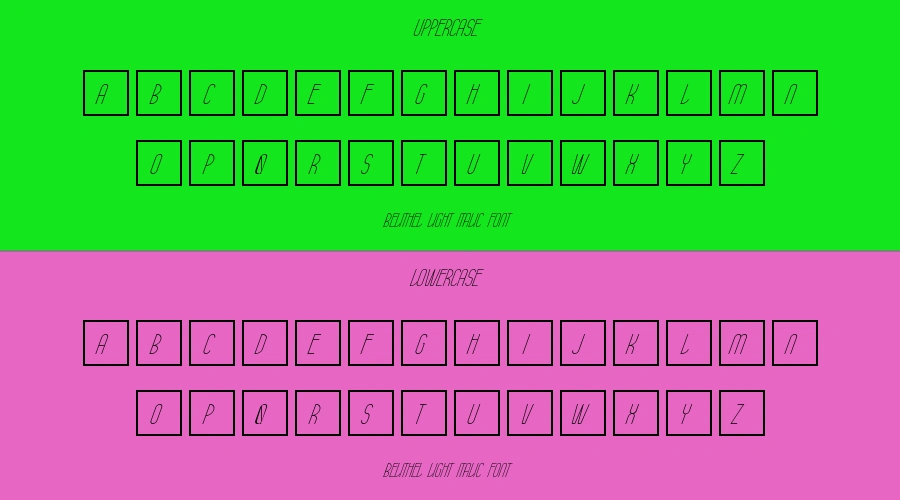 Belithel Light Italic Font Preview