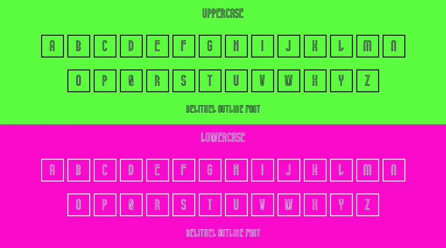 Belithel Outline Font Preview