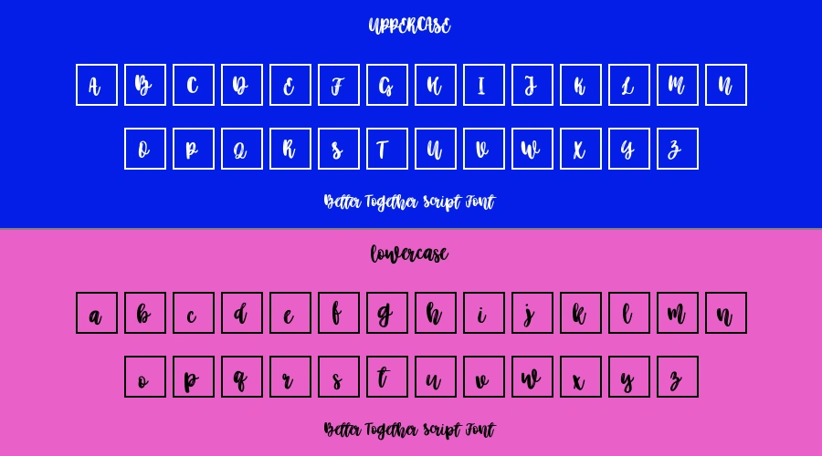 Better Together Script Font Preview
