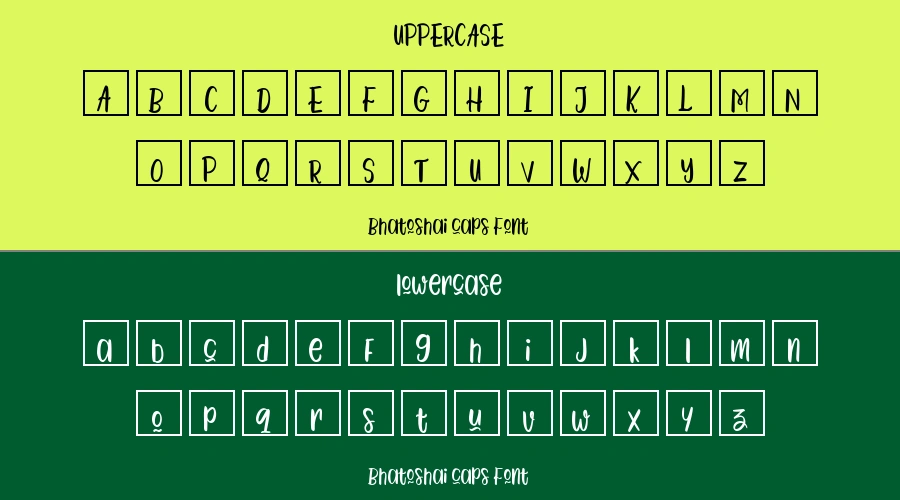 Bhatoshai caps Font Preview